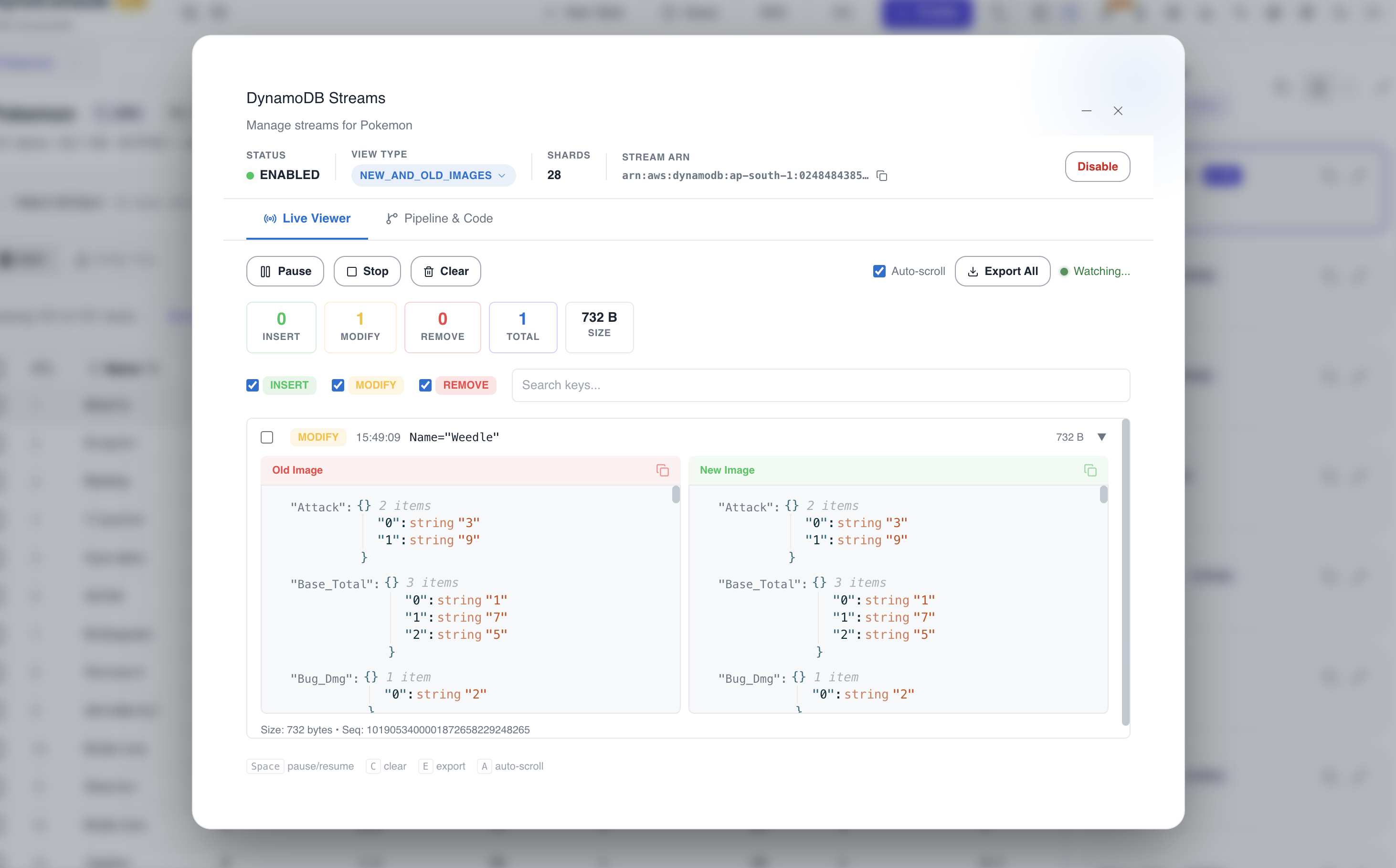 DynamoDB Streams viewer